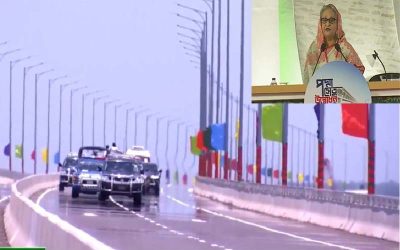 উদ্বোধনের পর পদ্মা সেতু পাড়ি দিলেন শেখ হাসিনা