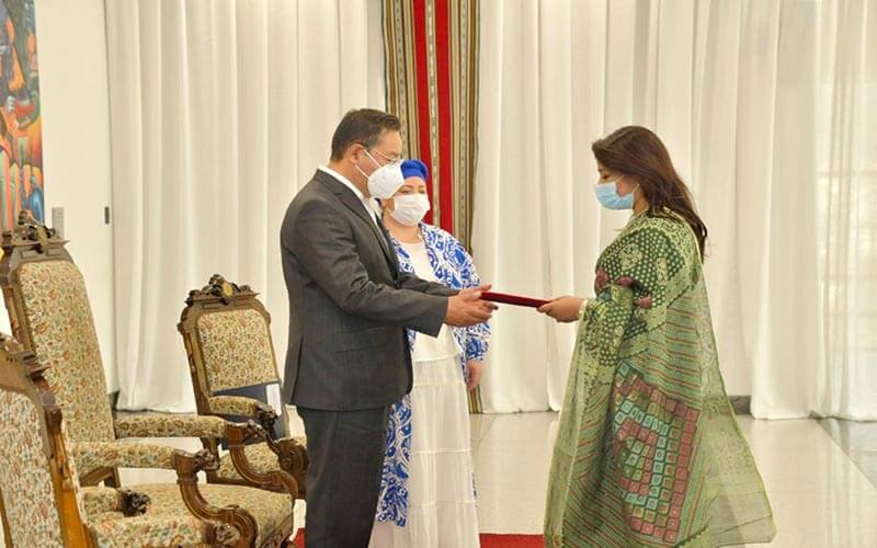 বলিভিয়ার প্রেসিডেন্টের কাছে বাংলাদেশি রাষ্ট্রদূতের পরিচয়পত্র পেশ