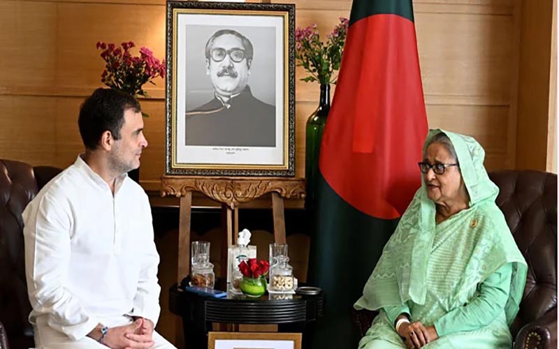 প্রধানমন্ত্রী শেখ হাসিনার সঙ্গে সাক্ষাৎ করলেন রাহুল গান্ধী