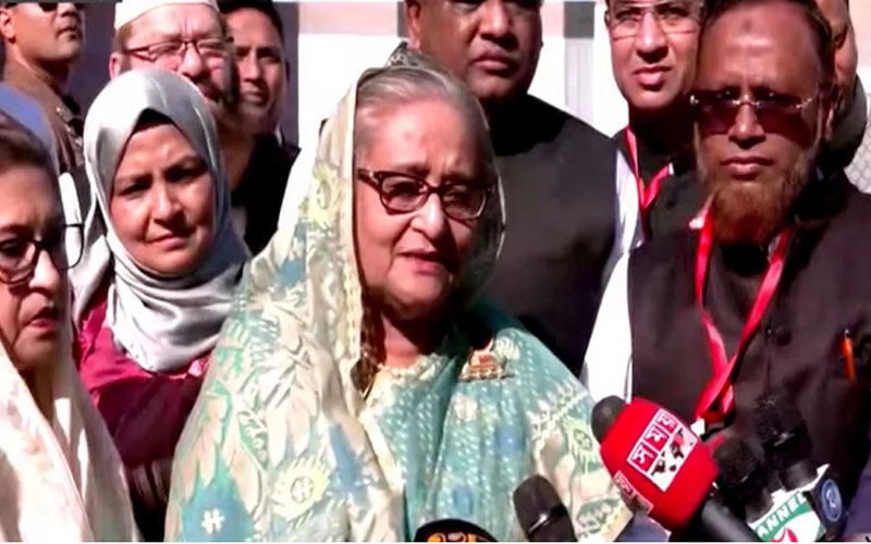 মানুষ হরতাল চায় না, ভোট দিতে চায় : সিলেটে শেখ হাসিনা
