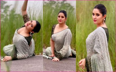 শাড়িতে উষ্ণতা ছড়ালেন পরীমণি